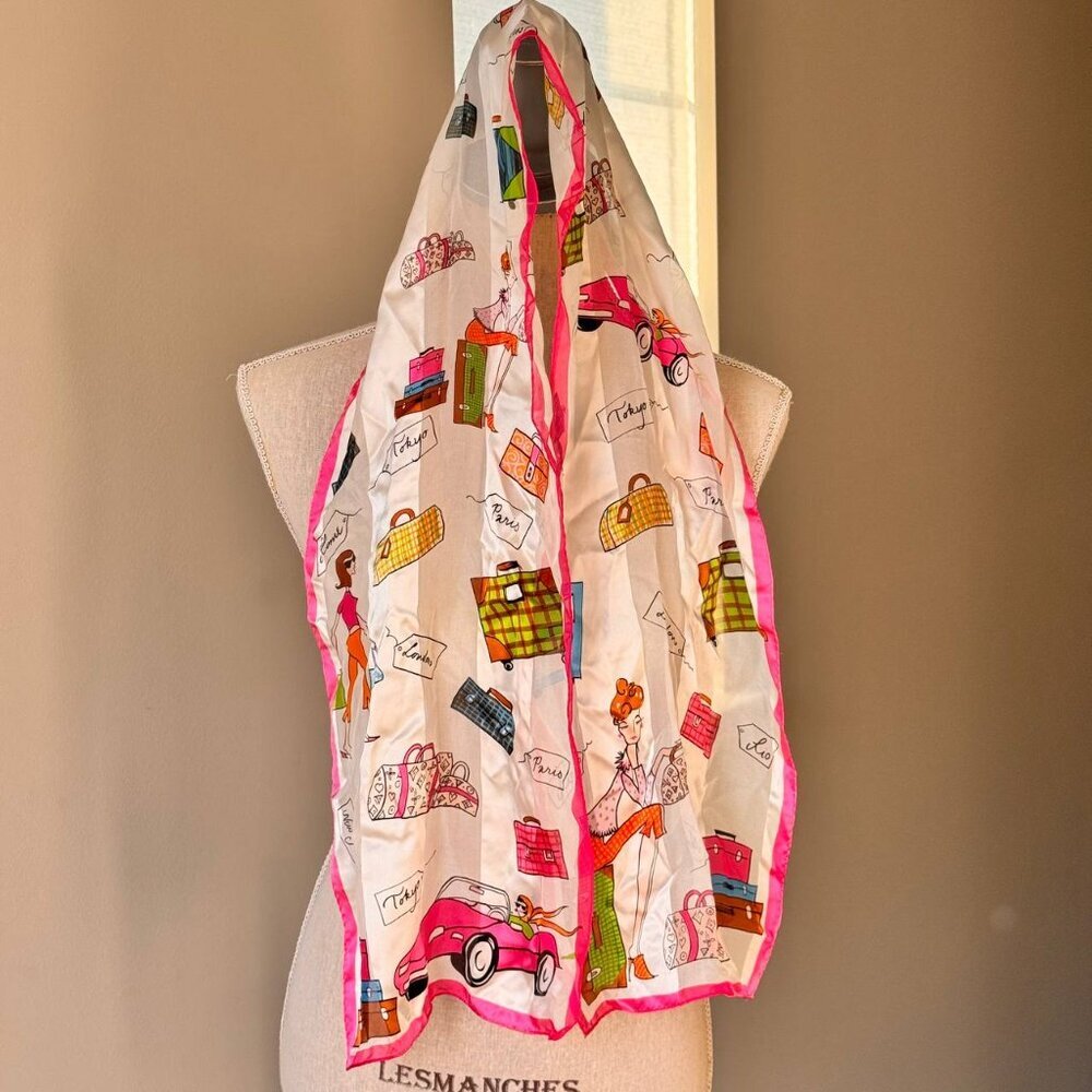 WORTHINGTON 100% Silk Fun and Colorful Scarf - Picture 2 of 8